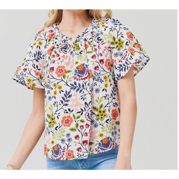 Velvet by Graham & Spencer Lucy Floral Boho Blouse Size Medium - Picture 1 of 9